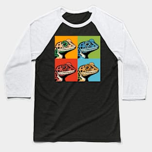 Pop Anole Art - Cool Lizard Baseball T-Shirt